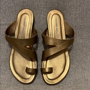 Tamara Mellon Metallic Bronze Sandals